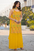 Spectacular Yellow Sequins Chinon Haldi Wear Palazzo Suit