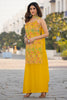Spectacular Yellow Sequins Chinon Haldi Wear Palazzo Suit