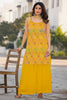 Spectacular Yellow Sequins Chinon Haldi Wear Palazzo Suit