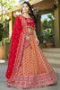 Excellent Red Zari Weaving Silk Bridal Wear Lehenga Choli With Dupatta