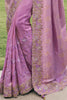 Marvelous Lavender Embroidered Tissue Silk Function Wear Saree