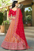 Excellent Red Zari Weaving Silk Bridal Wear Lehenga Choli With Dupatta