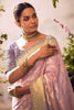 Engaging Lilac Color Zari Weaving Organza Event Wear Saree With Blouse