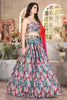 Pretty Multi-Color Digital Printed Organza Lehenga Choli With Dupatta