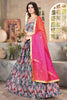 Pretty Multi-Color Digital Printed Organza Lehenga Choli With Dupatta