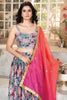 Pretty Multi-Color Digital Printed Organza Lehenga Choli With Dupatta