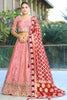 Fantastic Pink Embroidered Viscose Reception Wear Lehenga With Blouse