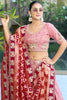 Fantastic Pink Embroidered Viscose Reception Wear Lehenga With Blouse