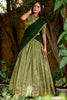Precious Green Zari Weaving Silk Traditional Half Saree Lehenga