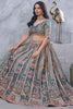 Marvelous Grey Sequins Organza Silk Bridesmaid Lehenga Choli