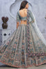 Marvelous Grey Sequins Organza Silk Bridesmaid Lehenga Choli