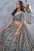 Marvelous Grey Sequins Organza Silk Bridesmaid Lehenga Choli