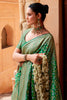 Marvelous Green Zari Weaving Silk Mehendi Wear Saree With Blouse