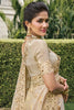 Astonishing Beige Heavy Embroidery Work Tissue Silk Wedding Wear Saree