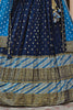 Precious Navy Blue Foil Print Silk Wedding Wear Lehenga Choli