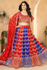 Fabulous Red Sequins Georgette Wedding Lehenga Choli With Dupatta