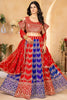 Fabulous Red Sequins Georgette Wedding Lehenga Choli With Dupatta