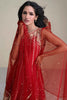 Shocking Red Sequins Work Silk Dhoti Suit With Dupatta