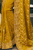 Dazzling Mustard Sequins Work Tissue Silk Haldi Wear Saree With Blouse