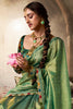 Spectacular Green Zari Work Tissue Silk Function Wear Saree