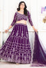 Wonderful Purple Sequins Georgette Wedding Lehenga Choli With Dupatta
