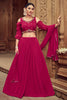 Lovely Rani Pink Embroidered Georgette Engagement Wear Lehenga Choli