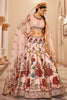 Incredible Off-White Printed Art Silk Bridesmaid Lehenga Choli