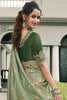 Flamboyant Pista Green Border Work Tissue Silk Event Wear Saree