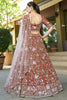 Amazing Brown Sequins Tissue Silk Wedding Wear Lehenga Choli