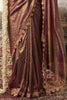 Wonderful Brown Lace Border Work Tissue Silk Event Wear Saree