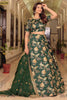 Astonishing Green Embroidered Silk Wedding Wear Lehenga Choli