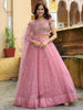 Precious Pink Sequins Net Bridesmaid Lehenga Choli With Dupatta