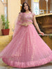 Precious Pink Sequins Net Bridesmaid Lehenga Choli With Dupatta