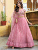 Precious Pink Sequins Net Bridesmaid Lehenga Choli With Dupatta