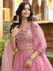 Precious Pink Sequins Net Bridesmaid Lehenga Choli With Dupatta