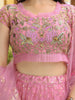 Precious Pink Sequins Net Bridesmaid Lehenga Choli With Dupatta