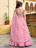 Precious Pink Sequins Net Bridesmaid Lehenga Choli With Dupatta