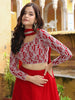 Stunning Red Sequins Georgette Party Wear Lehenga Choli With Dupatta