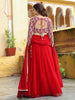 Stunning Red Sequins Georgette Party Wear Lehenga Choli With Dupatta