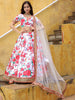 Bewitching Off-White Floral Printed Art Silk Lehenga Choli With Dupatta
