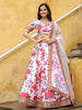 Bewitching Off-White Floral Printed Art Silk Lehenga Choli With Dupatta
