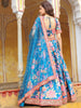 Amazing Blue Floral Printed Art Silk Sangeet Wear Lehenga Choli