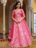 Awesome Pink Embroidery Silk Lehenga Choli With Dupatta