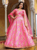 Awesome Pink Embroidery Silk Lehenga Choli With Dupatta