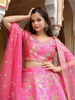 Awesome Pink Embroidery Silk Lehenga Choli With Dupatta