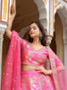 Awesome Pink Embroidery Silk Lehenga Choli With Dupatta