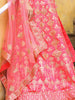 Beautiful Peach Embroidered Silk Wedding Lehenga Choli With Dupatta