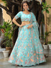 Fantastic Sky Blue Sequins Net Engagement Wear Lehenga Choli