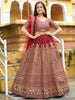 Gorgeous Maroon Sequins Silk Bridal Lehenga Choli With Dupatta