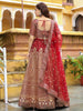 Gorgeous Maroon Sequins Silk Bridal Lehenga Choli With Dupatta